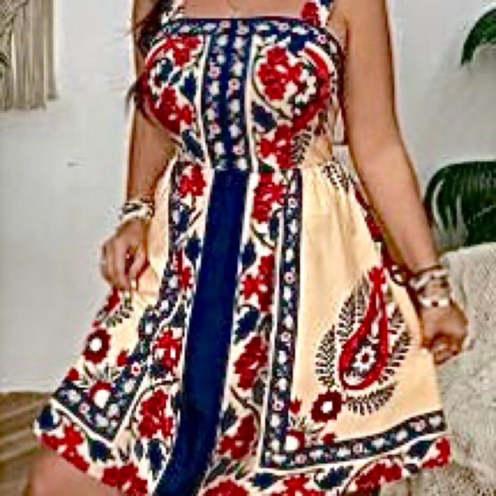 Floral Embroidered Sleeveless Dress